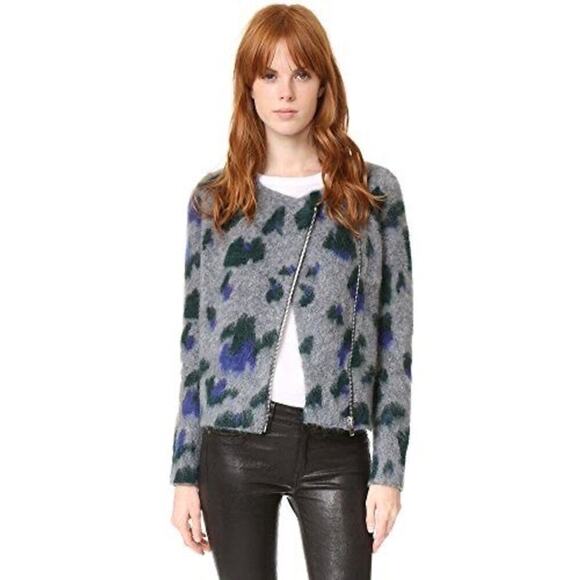 Elizabeth and James Yale Asymmetrical Zip Wool Mohair Sweater XS - Picture 1 of 5